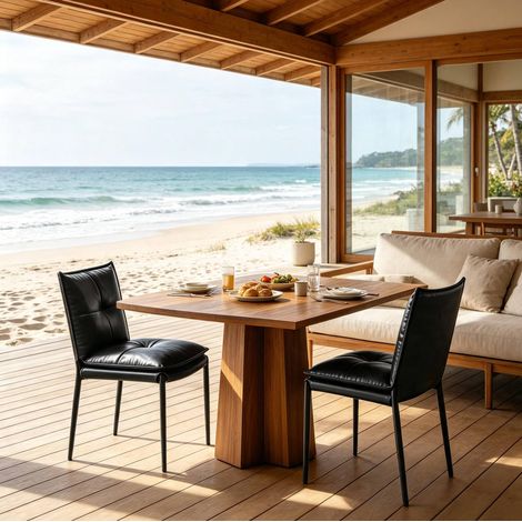 Sillas de comedor modernas, juego de 2, negras, 48 x 55 x 87 cm HAVRYA (1/5)