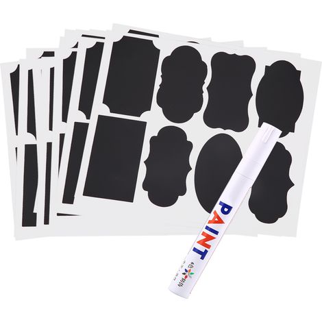 88 autocollants étiquettes tableau noir pour bocaux cuisine, décoration créative avec stylo, lots de tags ardoise noire