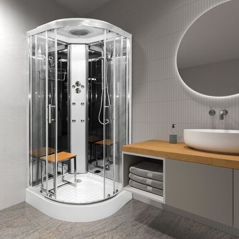 Vidalux SS90 Mirror None Electric ECO Hydro Shower Enclsoure