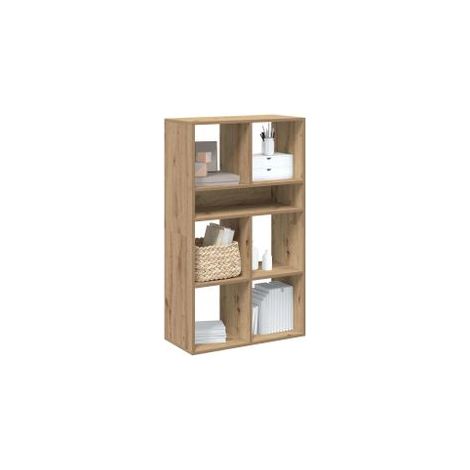 Bibliothèque chêne artisanal 66x31x112 bois d'ingénierie (1/5)