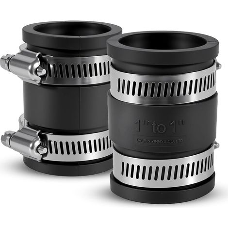 2 Pcs Manchons Flexibles, Ø 32 mm Raccords pour Tuyaux Diamètre Extérieur 27-34 mm, avec Colliers en Acier Inoxydable, pour les Tuyaux en Plastique/Cuivre/Acier (1/5)