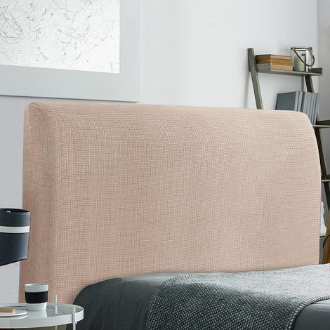 Housses de Tête de lit, Housse de Protection pour tête de lit Extensible Anti-poussière pour décoration de Chambre à Coucher (180-205cm, Sable) (1/5)