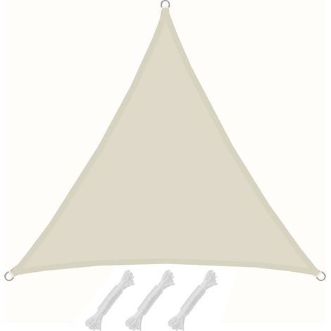 UPF50+ UV Sonnensegel 4x4x4 Polyester Dreieck Wasserabweisend Garten Segel Beige