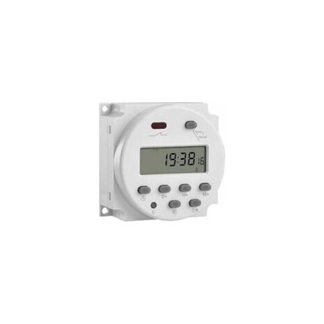Relais de minuterie hebdomadaire numérique LCD mini 12 V avec interrupteur d'alimentation et couvercle étanche (blanc) (1/5)