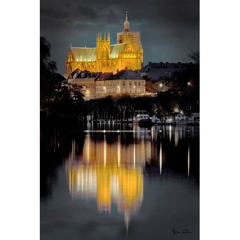 Tableau sur toile cathédrale Saint-Étienne de Metz 45x65 cm - Impression sur Toile Murale Décorative - Image imprimée en HD sur Toile - Toile sur Châssis en Bois FSC - Fabriqué en France (1/5)