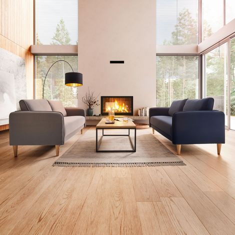 Mömax Sofa Livia Blau Samt (1/5)
