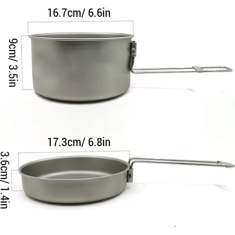Ensemble d'ustensiles de cuisine de Camping, casseroles et poêles, vaisselle de cuisine en plein air pour la randonnée (1/5)