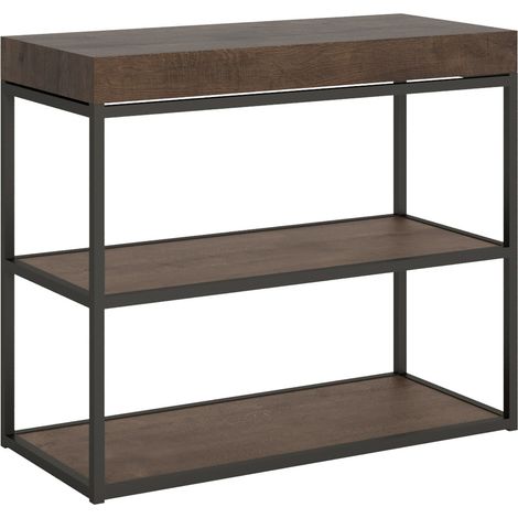 Consolle allungabile 90x40/300 cm Plano Noce telaio Antracite (1/5)