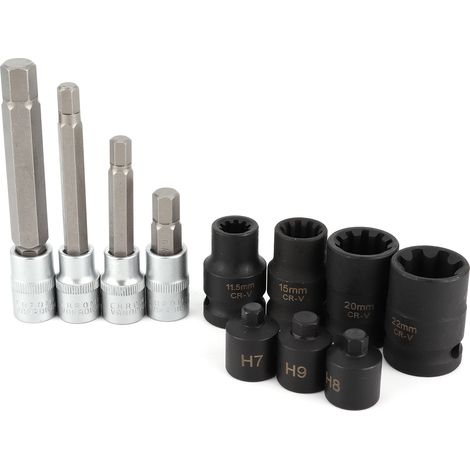 Jeu de douilles et d'embouts pour étriers de frein avec coffret à outils en acier chrome-vanadium compatible avec Mercedes-Benz (1/5)