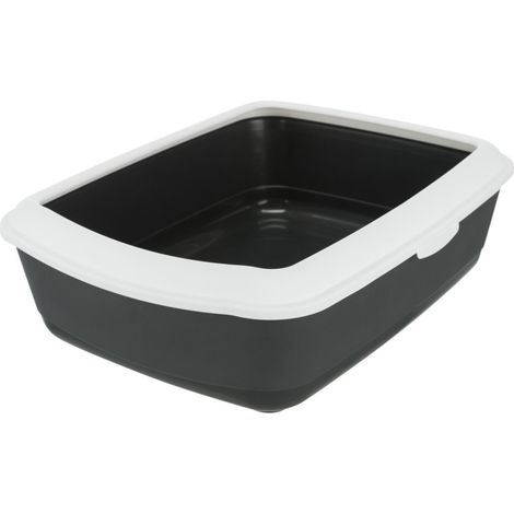 Bac à litière gris foncé avec rebord 37 x 47 x 15 cm pour chats - Trixie (1/2)