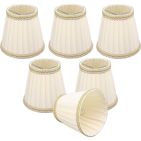 Lot de 6 abat-jours à clipser pour lampes de table, lampadaires et lampes de chevet, 90 x 140 x 130 mm, pour lustres, ampoules E14, accessoires d'éclairage (1/5)