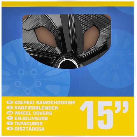 Ensemble denjoliveurs de roue noir carbone 15 pouces 4 pieces (1/5)