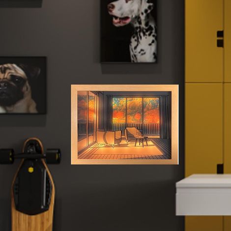 Peinture Lumineuse LED avec Ombre d'art Minimaliste Moderne, Peinture Brillante avec 3 Modes de Couleur, Alimentée par USB pour la Décoration de la Chambre à Coucher et du Salon (1/5)