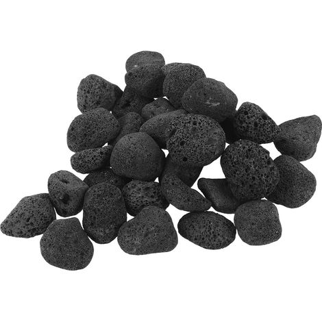 Pierres de Lave Naturelles Noires pour Foyer Intérieur et Extérieur, 1200 G – Pierres Volcaniques Décoratives pour Brasero, Aquarium, Aménagement Paysager, Chauffage Solide (1/5)