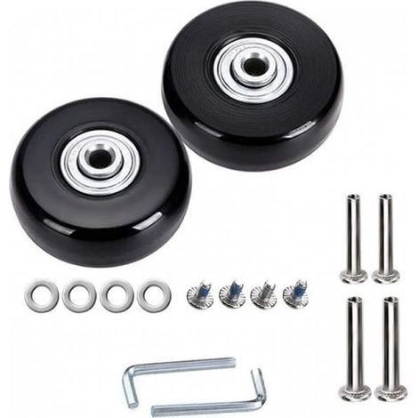 Lot de 2 roulettes de rechange 45 mm x 18 mm pour valise Luggage Suitcase Wheels Roues de rechange pour valises Bagages Valise Roues (1/5)