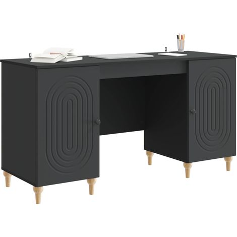 Maison Exclusive - Schreibtisch mit Regal Schwarz 142,5 x 50 x 75