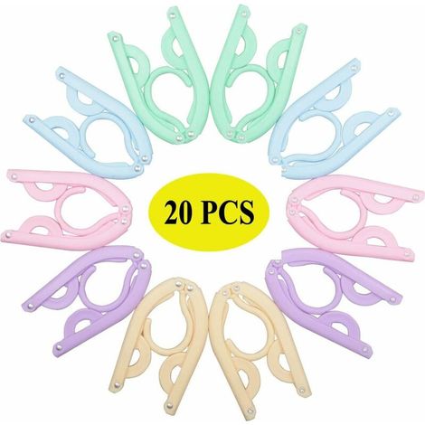 20 PCS Travel Hangers Folding Hangers Portable Clothes Hangers Foldable, Non-Slip, Lightweight for Home and Travel (1/5)
