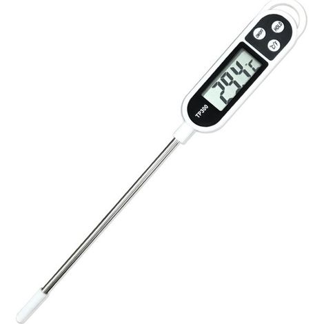 Termómetro digital de cocina, preciso, con sonda larga, para alimentos, hasta 0,1 °C, para barbacoa, cocción, horneado y asado, 30 cm (1/4)