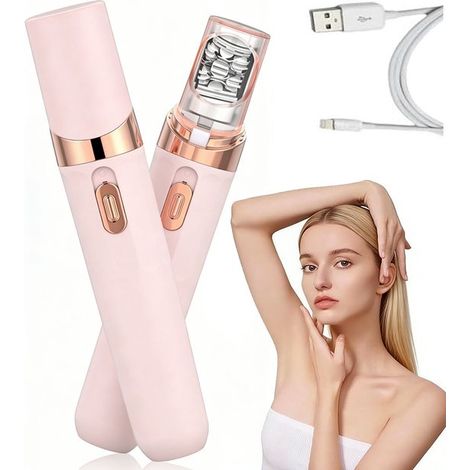 Épilateur facial de luxe sans fil - Tondeuse électrique pour le visage - Convient au visage, aux sourcils, aux lèvres, au menton, aux bras et aux aisselles - Rechargeable par USB - Épilation indolore