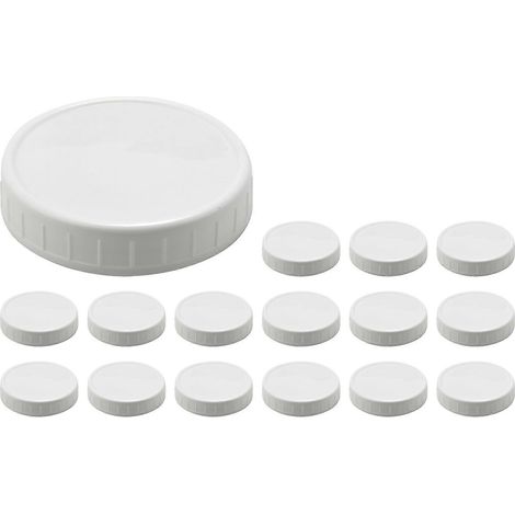 16 Pack Wide Mouth Jar Lids,Plastic Storage Caps for Jars-- (1/5)