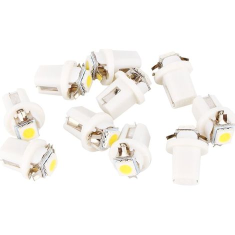 Voyants Latéraux de Tableau de Bord 10 Pièces T5 Jauge de Voiture 5050 1SMD LED Speedo Tableau de Bord Tableau de Bord Ampoule Latérale 12V (1/5)