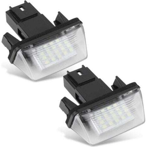 Set di 2 luci targa auto a 18 LED, sinistra e destra, per C3 2002-2009 / BERLINGO / 306 307 406 5008 -Crezuo