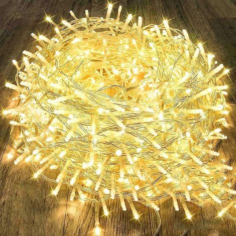 Guirlande Lumineuse Extérieure 50m 500 LED Blanc Chaud, 8 Modes, Mémoire et Étanche IP44, Idéale pour Mariage, Fête et Balcon (1/5)