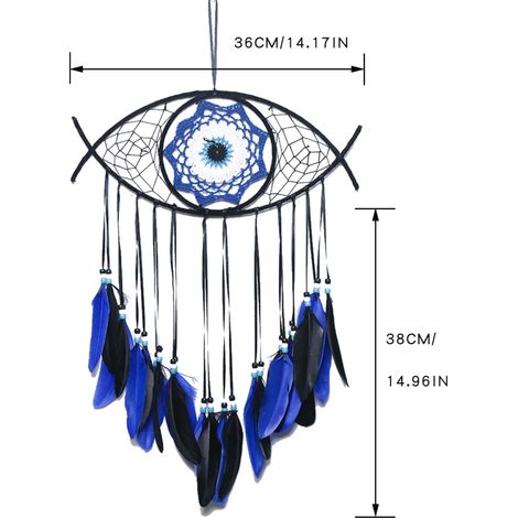 Traumfänger mit blauem Auge, Glücksbringer zum Aufhängen, Wanddekoration für Schlafzimmer und Zuhause (1/3)