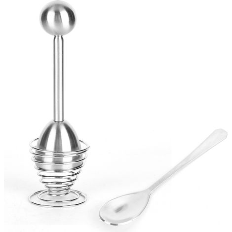 Ouvre-œufs durs en acier inoxydable, ouvre-coquilles d'œufs et de biscuits, cuillère à œufs, accessoires de cuisine (1/5)
