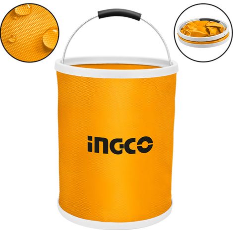 Secchio Richiudibile Pieghevole INGCO Silicone 15L con Gancio Manico Contenitore (1/4)