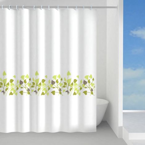 Gedy Cortina de Ducha en Tela Vivero Verde con Hojas 180x200 cm