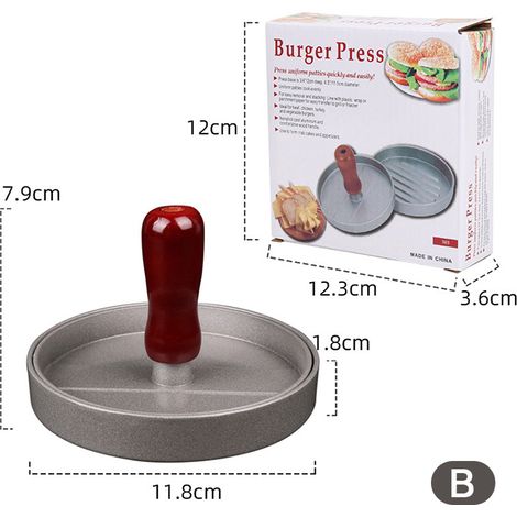 Hamburger rond de haute qualité en alliage d'aluminium, forme B (1/5)