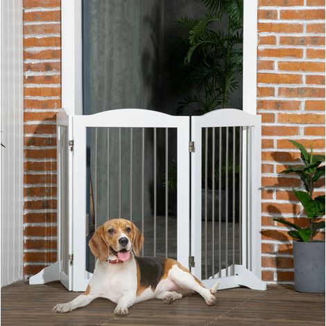 Cancelletto 154x30x80cm Protezione per porte e scale per cani fino a 20 kg MDF bianco (1/5)