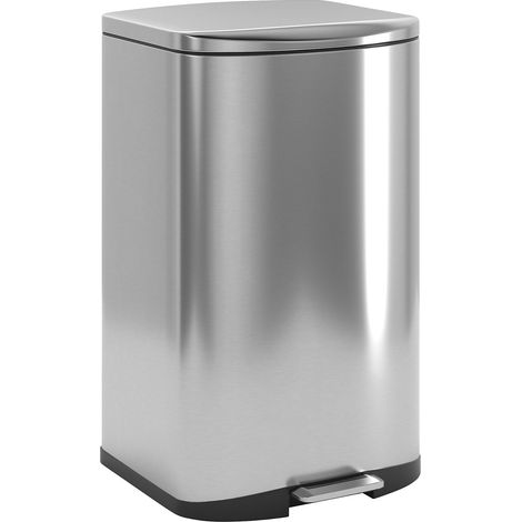 EKO, Collecteur de déchets à pédale, en inox, capacité 50 l,
