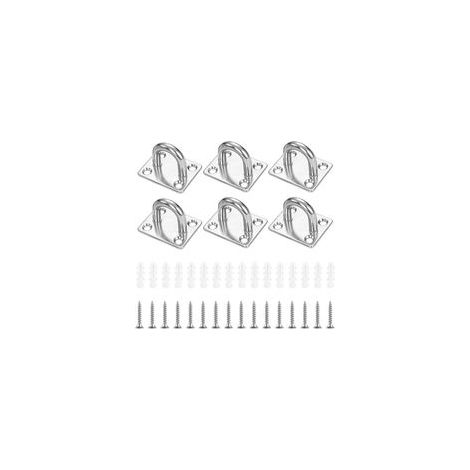 Lot de 6 œillets d'arrimage en acier inoxydable M6, plaque oculaire avec œillet, plaque oculaire avec œillet, crochet pour sac de frappe, voile d'ombrage (1/5)