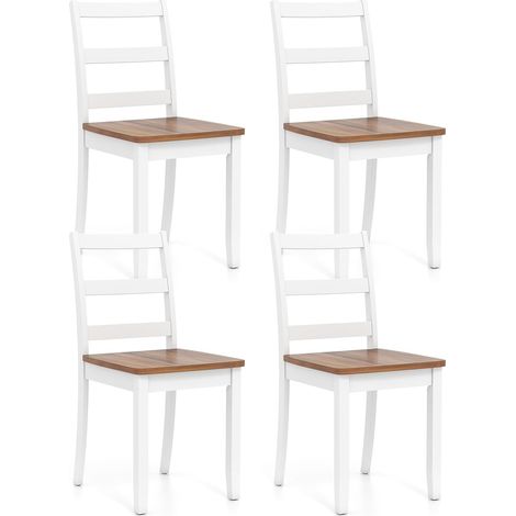 COSTWAY Set di 2 Sedie da Pranzo in Legno,Portata 180 kg,Schienale Alto Curvo,40x40x85 cm(4) (1/5)