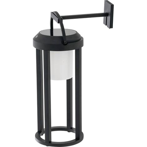Lucande Lámpara solar exterior 'Tilena' en Negro de Aluminio