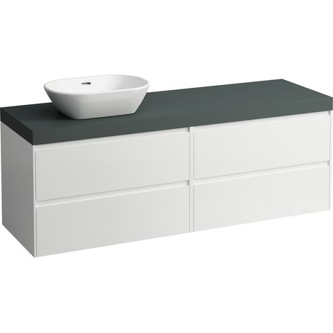 LAUFEN LANI Plan de lavabo gris trafic incl. meuble sous-lavabo,
