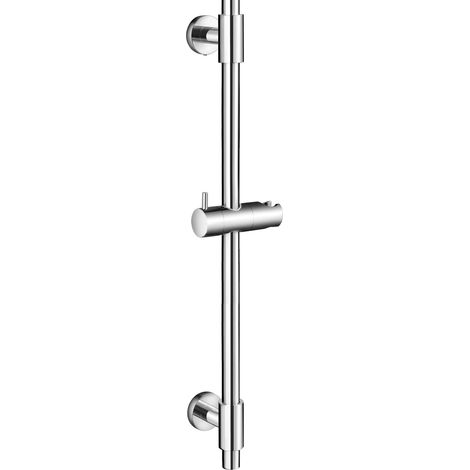 Barre de douche avec support de pommeau de douche réglable en acier inoxydable finition polie 78 cm (1/5)