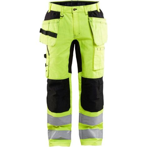 Pantalon de travail haute visibilité stretch artisan 1552 - Jaune fluo/Noir XS - FR(38) - SE(C44) - Standards (1/5)