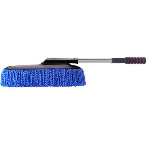 Plumeau de voiture multifonctionnel poignée extensible doux Auto extérieur intérieur dépoussiérage brosse de nettoyage bleu (1/5)