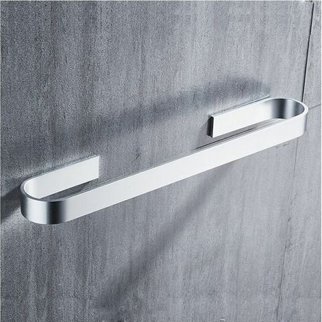 Stainless Steel Wall Mounted Adhesive Towel Rack Bathroom Towel Rack 30cm Self Adhesive Towel Rack Bathroom Towel Rack, Silver (1/5)