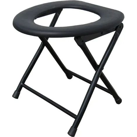 (noir) Abattant de toilettes pliable portable pour l'extérieur, adapté aux adultes, antidérapant et robuste pour les voyages et le camping