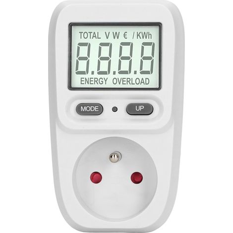 Prise intelligente avec moniteur de consommation électrique, affichage numérique, compteur de puissance, prise FR 230V, testeur de watt. (1/5)