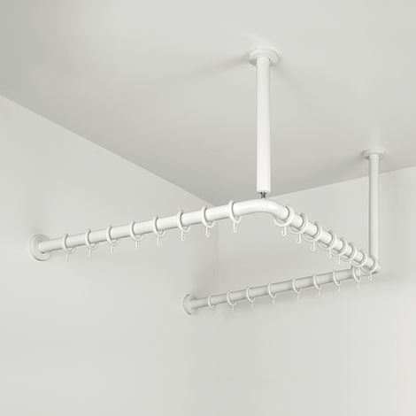 pba 01 tringle de rideau de douche, U 1000x1000mm en U avec 2 DA 440mm en nylon (1/3)