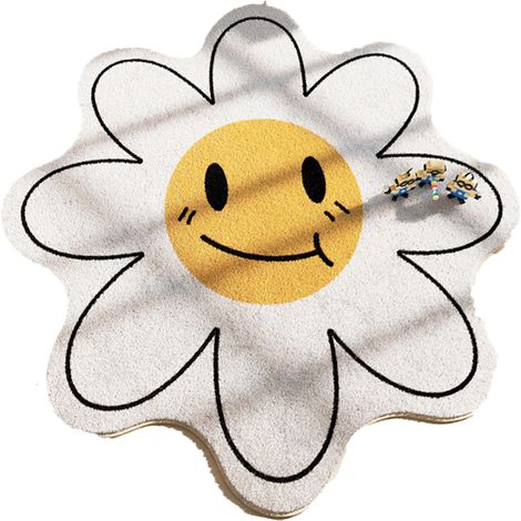 Tapis de bain mignon avec un visage souriant et un tournesol (1/5)