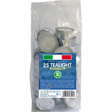Cereria Di Giorgio Tealight Ø 3,6 cm h. 1,7 cm (25 pz) - Durata 5 ore