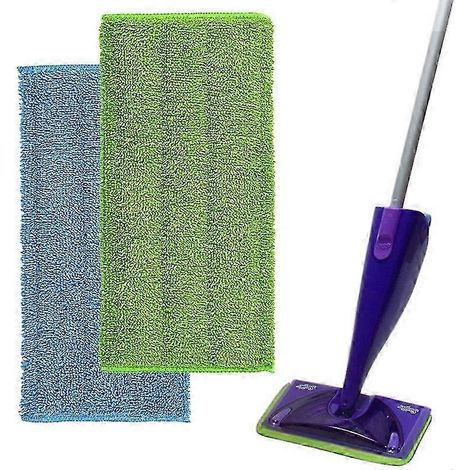 Lot de 2 lingettes de rechange pour balai plat Swiffer WetJet, lingettes réutilisables et accessoires pour tête de balai.