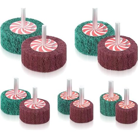 Set of PVC Polishing Brushes with Rod, Sanding and Moulding Wood Granulometries (P180 (1/5)