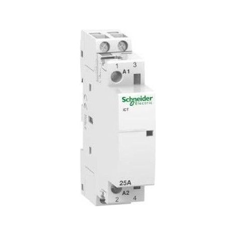 Contactor ICT 25A 2NO 24V CA IP20 montaje en carril DIN 81x18x60mm
